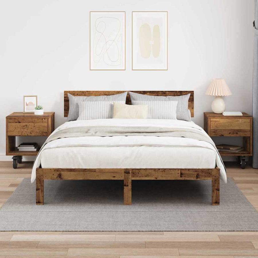 Nachtkastje 2 pcs Oudhout 40,5 x 40 x 48 cm Bewerkt hout