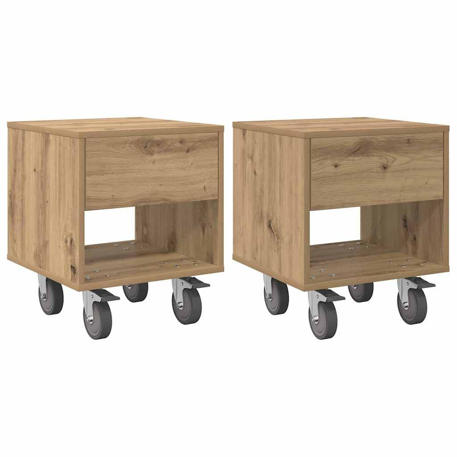 Nachtkastje 2 pcs Artisan Eiken 40,5 x 40 x 48 cm Bewerkt hout