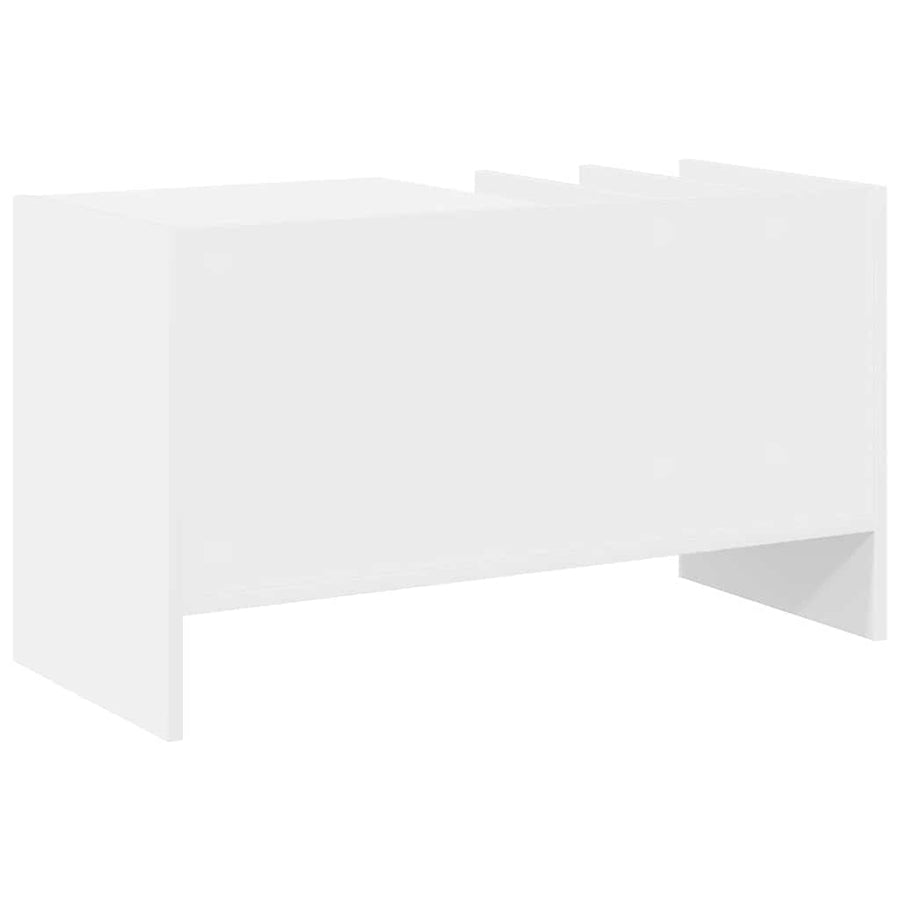 Platenkast met plank Wit 78.5 x 35 x 45 cm Bewerkt hout