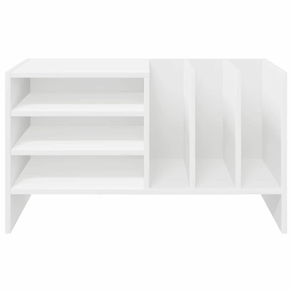Platenkast met plank Wit 78.5 x 35 x 45 cm Bewerkt hout