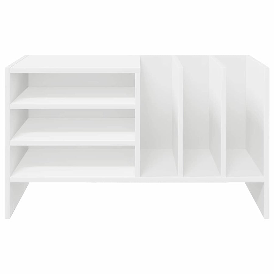 Platenkast met plank Wit 78.5 x 35 x 45 cm Bewerkt hout