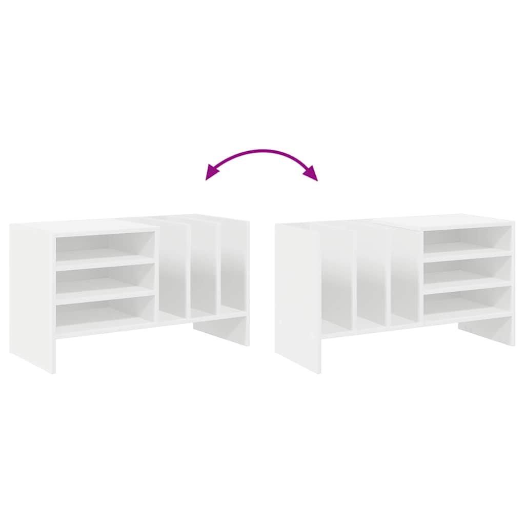 Platenkast met plank Wit 78.5 x 35 x 45 cm Bewerkt hout