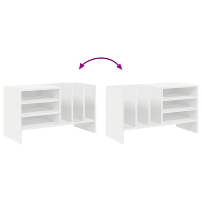 Platenkast met plank Wit 78.5 x 35 x 45 cm Bewerkt hout