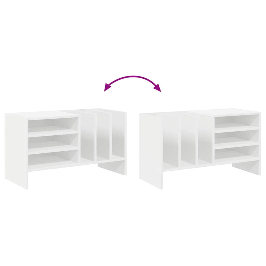 Platenkast met plank Wit 78.5 x 35 x 45 cm Bewerkt hout