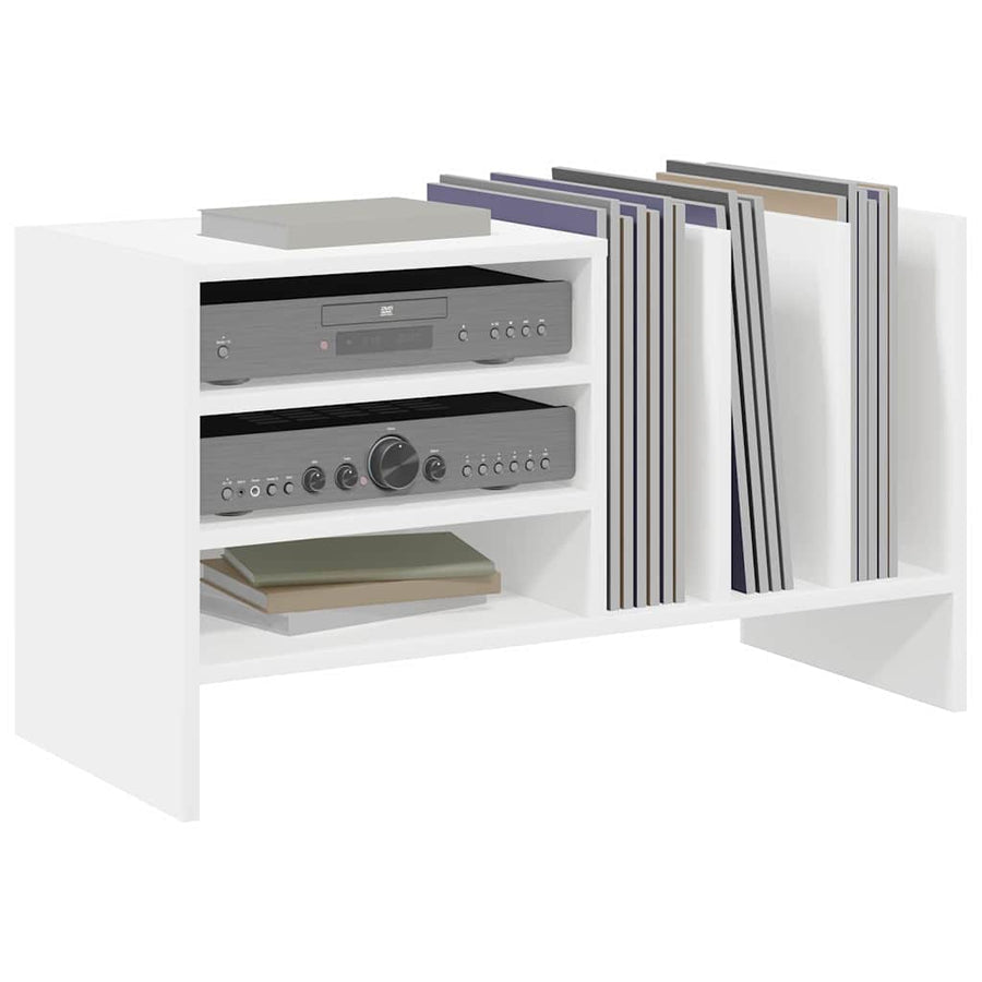 Platenkast met plank Wit 78.5 x 35 x 45 cm Bewerkt hout