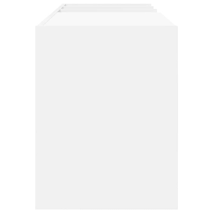 Platenkast met plank Wit 78.5 x 35 x 45 cm Bewerkt hout
