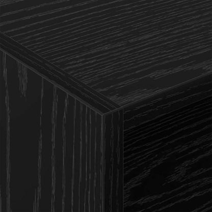 Platenkast met plank Zwart Eiken 78.5 x 35 x 45 cm Bewerkt hout