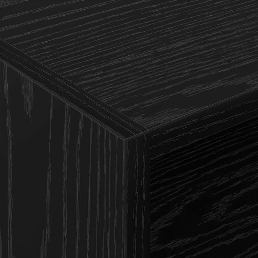 Platenkast met plank Zwart Eiken 78.5 x 35 x 45 cm Bewerkt hout