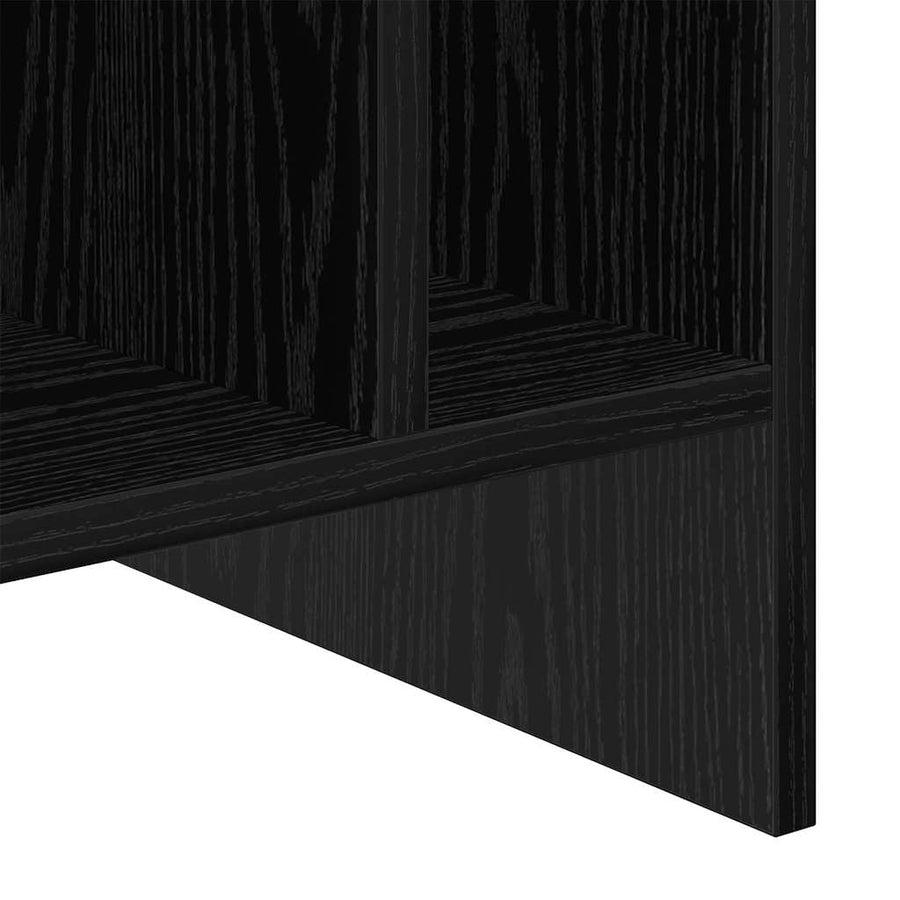Platenkast met plank Zwart Eiken 78.5 x 35 x 45 cm Bewerkt hout