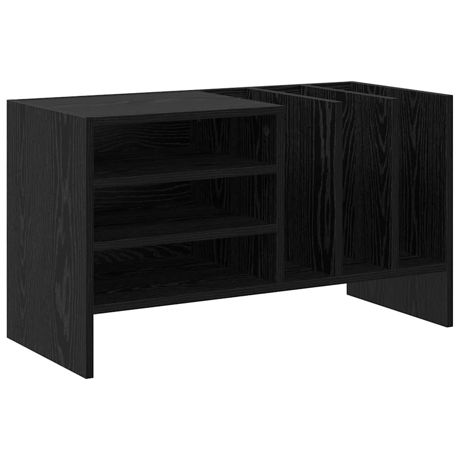 Platenkast met plank Zwart Eiken 78.5 x 35 x 45 cm Bewerkt hout