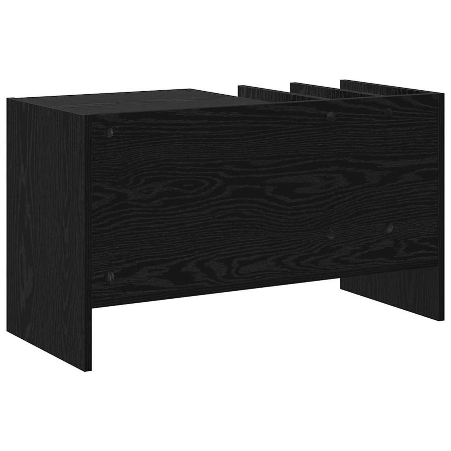 Platenkast met plank Zwart Eiken 78.5 x 35 x 45 cm Bewerkt hout