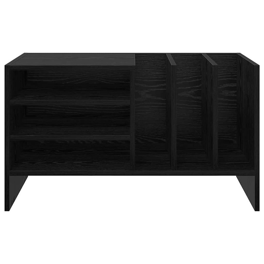 Platenkast met plank Zwart Eiken 78.5 x 35 x 45 cm Bewerkt hout