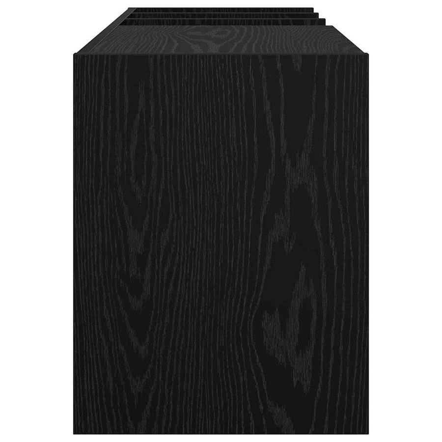 Platenkast met plank Zwart Eiken 78.5 x 35 x 45 cm Bewerkt hout