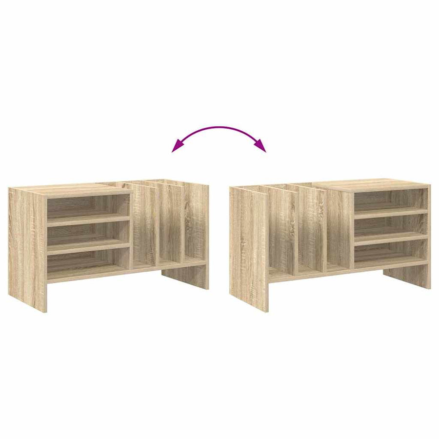 Platenkast Sonoma Eiken 78.5 x 35 x 45 cm Bewerkt hout