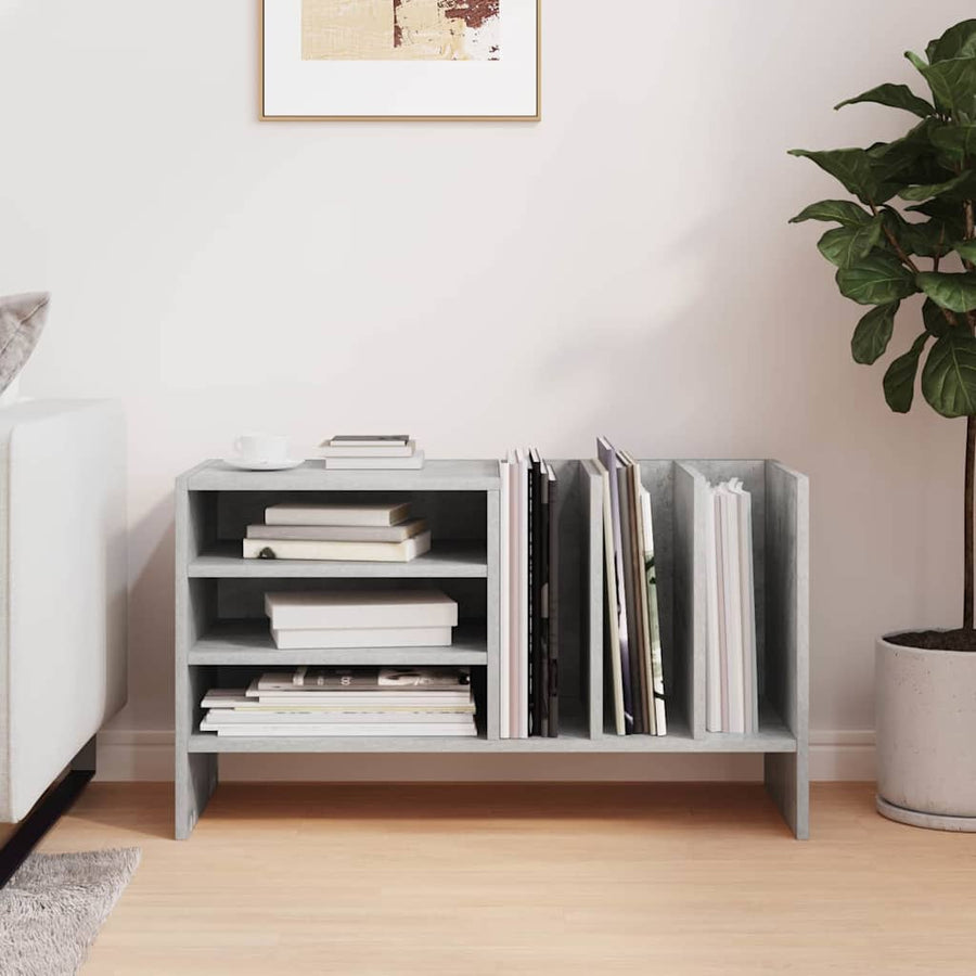 Platenkast Met Plank Beton Grijs 78.5 X 35 X 45 Cm Bewerkt Hout Betongrijs