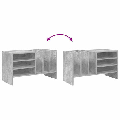 Platenkast Met Plank Beton Grijs 78.5 X 35 X 45 Cm Bewerkt Hout Betongrijs