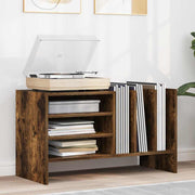 Platenkast 78.5x35x45 cm gerookt eiken bewerkt hout