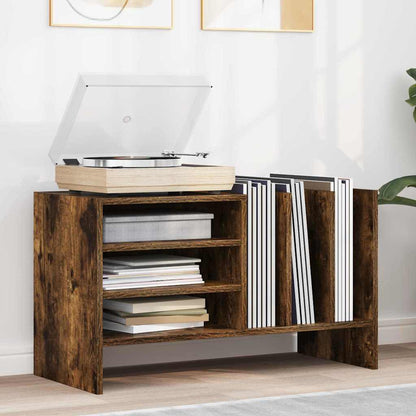 Platenkast 78.5 X 35 X 45 Cm Bewerkt Hout Gerookt eiken