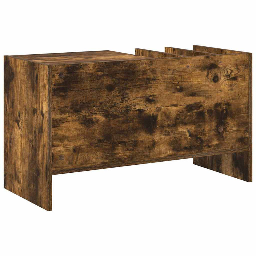 Platenkast 78.5 X 35 X 45 Cm Bewerkt Hout Gerookt eiken