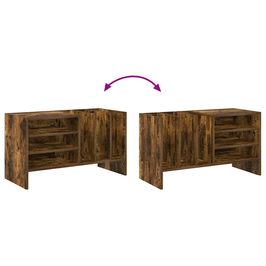 Platenkast 78.5 X 35 X 45 Cm Bewerkt Hout Gerookt eiken