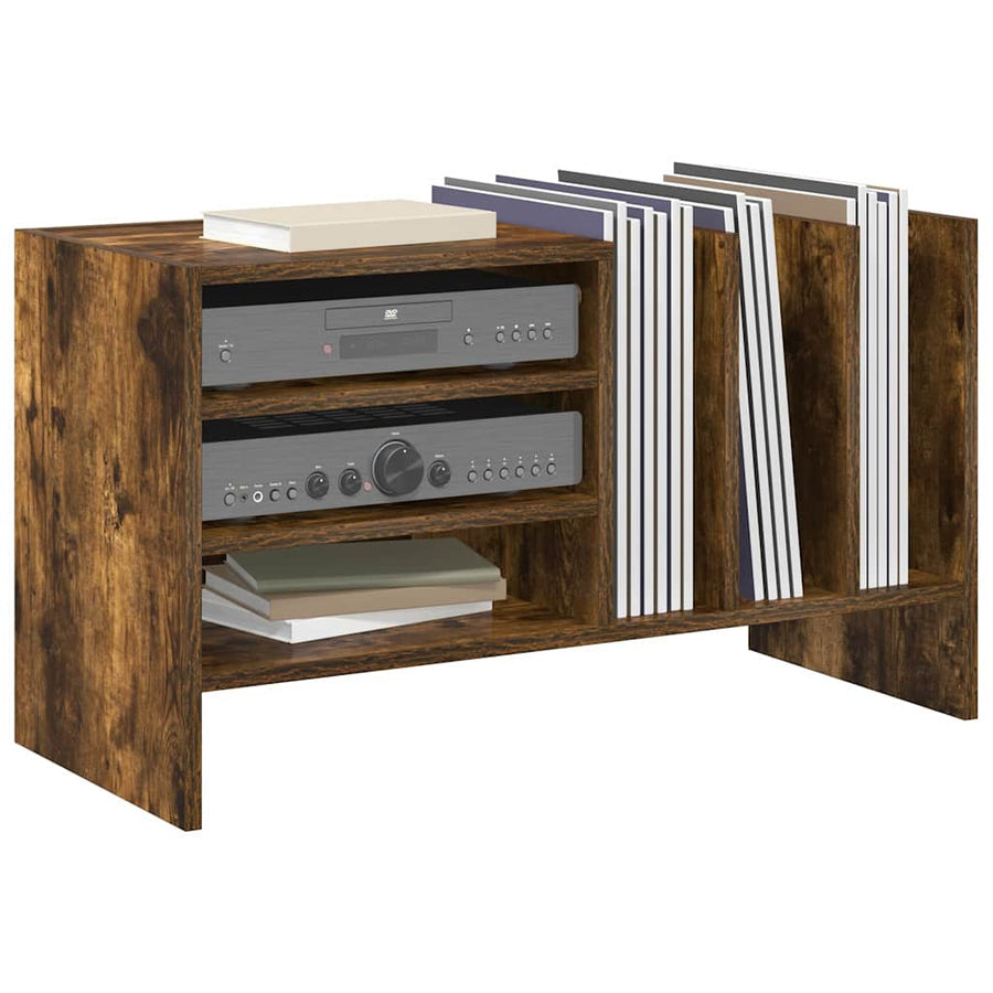 Platenkast 78.5 X 35 X 45 Cm Bewerkt Hout Gerookt eiken