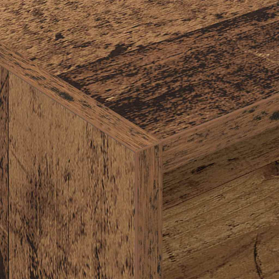 Platenkast Met Plank Oudhout 78.5 X 35 X 45 Cm Bewerkt Hout Oud hout