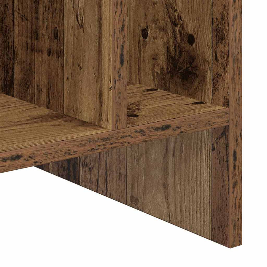 Platenkast Met Plank Oudhout 78.5 X 35 X 45 Cm Bewerkt Hout Oud hout