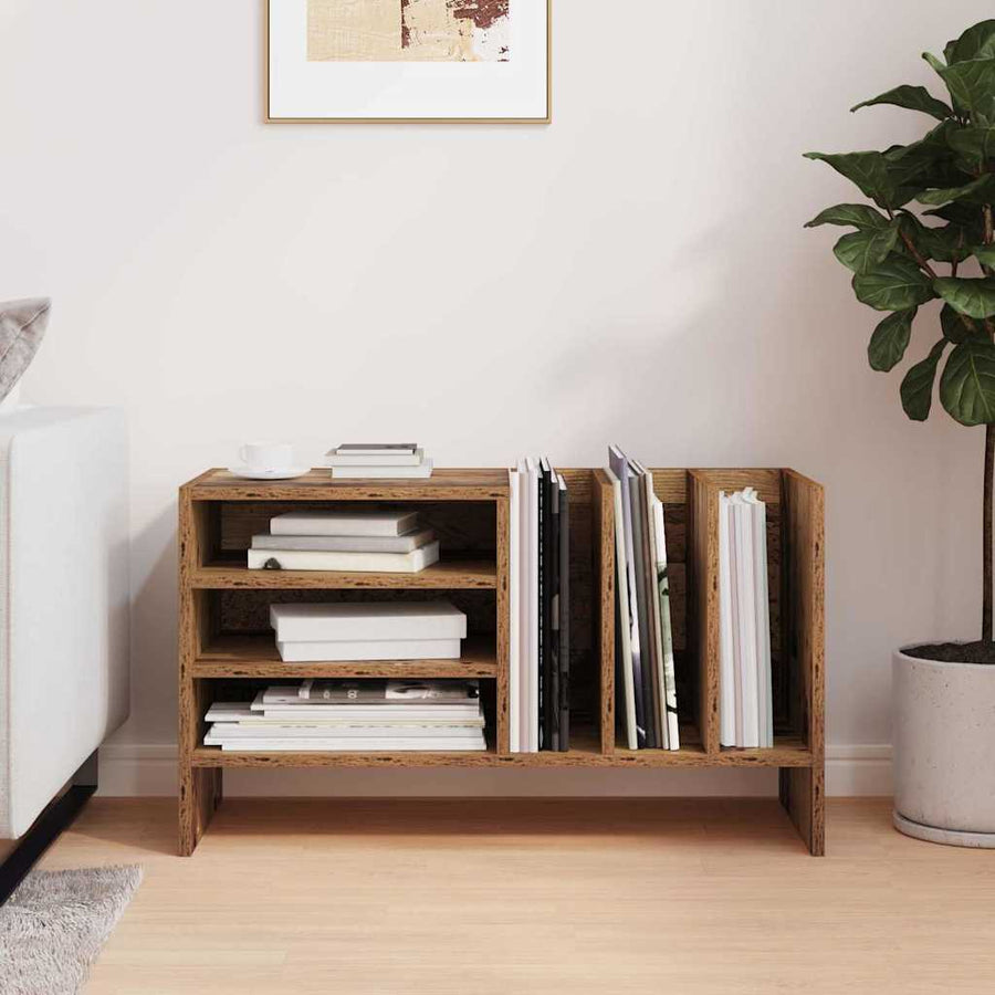 Platenkast Met Plank Oudhout 78.5 X 35 X 45 Cm Bewerkt Hout Oud hout