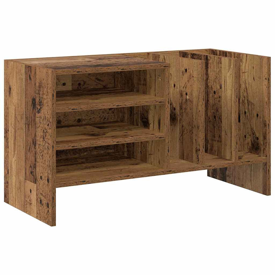 Platenkast Met Plank Oudhout 78.5 X 35 X 45 Cm Bewerkt Hout Oud hout