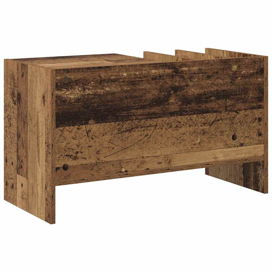 Platenkast Met Plank Oudhout 78.5 X 35 X 45 Cm Bewerkt Hout Oud hout