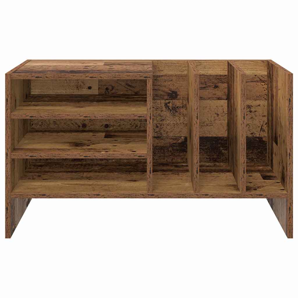 Platenkast Met Plank Oudhout 78.5 X 35 X 45 Cm Bewerkt Hout Oud hout