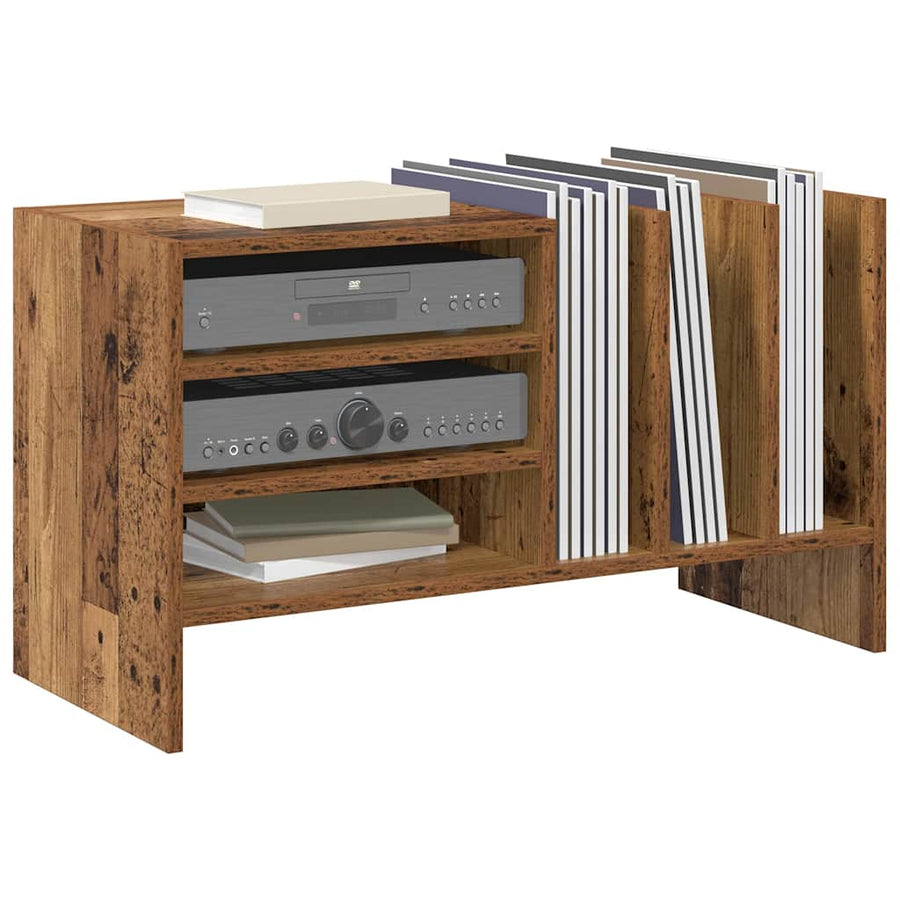Platenkast Met Plank Oudhout 78.5 X 35 X 45 Cm Bewerkt Hout Oud hout