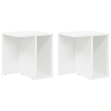 Bijzettafel 2 pcs Wit 37 x 32 x 40 cm Bewerkt hout