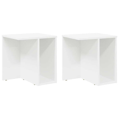 Bijzettafel 2 pcs Wit 37 x 32 x 40 cm Bewerkt hout