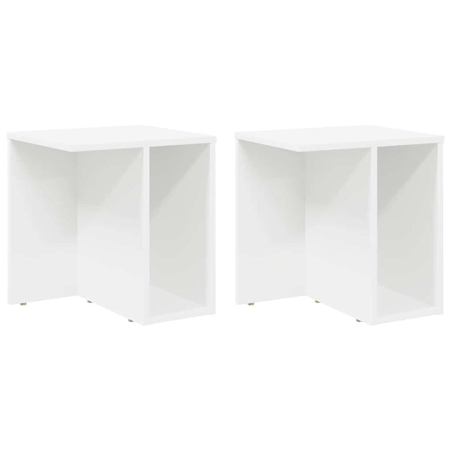 Bijzettafel 2 pcs Wit 37 x 32 x 40 cm Bewerkt hout