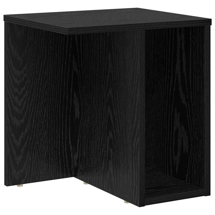 Bijzettafel Zwart Eiken 37 x 32 x 40 cm Bewerkt hout