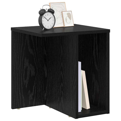 Bijzettafel Zwart Eiken 37 x 32 x 40 cm Bewerkt hout