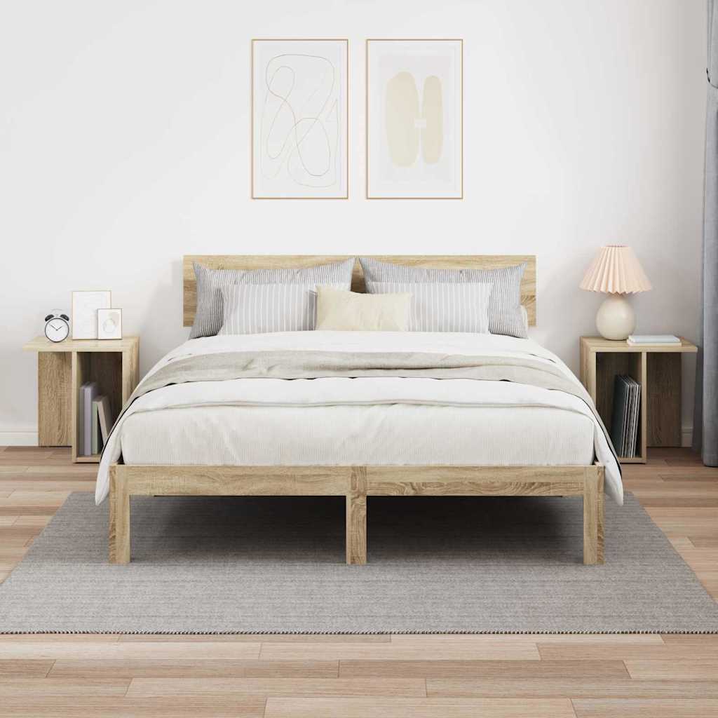 Bijzettafel 2 pcs Sonoma Eiken 37 x 32 x 40 cm Bewerkt hout