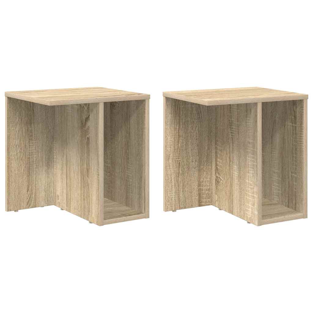 Bijzettafel 2 pcs Sonoma Eiken 37 x 32 x 40 cm Bewerkt hout