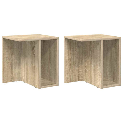 Bijzettafel 2 pcs Sonoma Eiken 37 x 32 x 40 cm Bewerkt hout