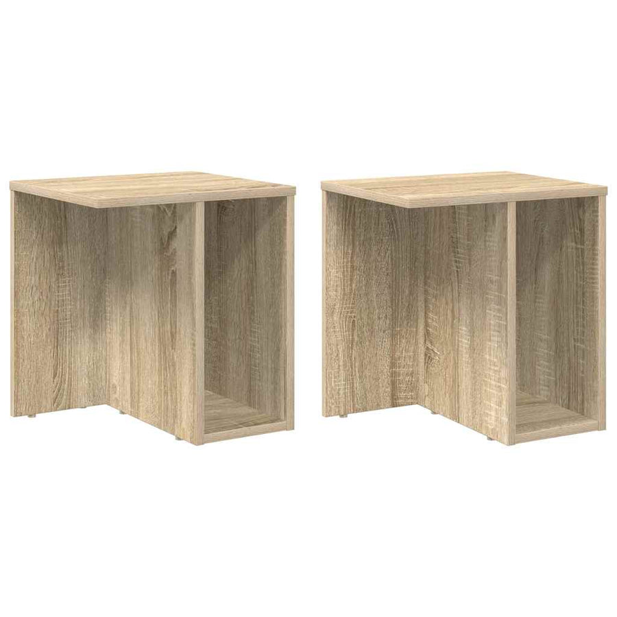 Bijzettafel 2 pcs Sonoma Eiken 37 x 32 x 40 cm Bewerkt hout