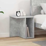 Bijzettafel bewerkt hout beton grijs 37x32x40 cm