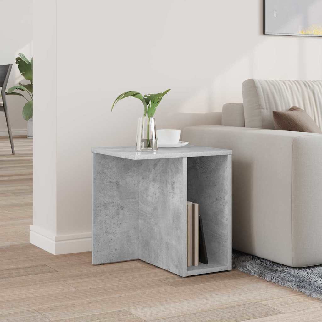 Bijzettafel Beton Grijs 37 x 32 x 40 cm Bewerkt hout