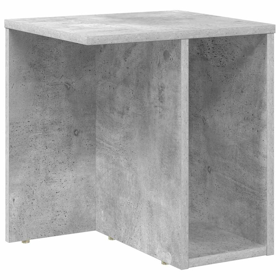 Bijzettafel Beton Grijs 37 x 32 x 40 cm Bewerkt hout
