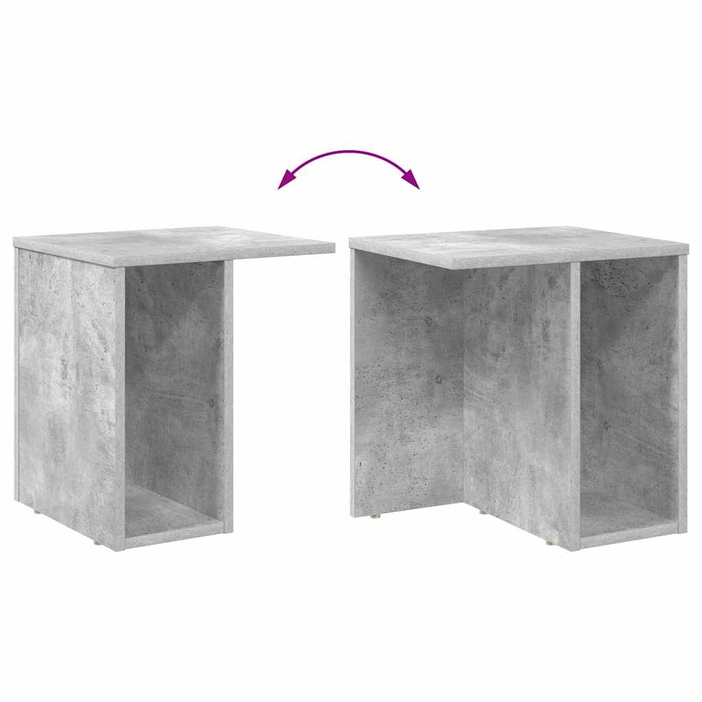 Bijzettafel Beton Grijs 37 x 32 x 40 cm Bewerkt hout