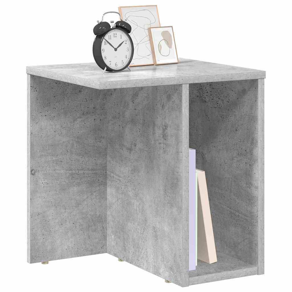 Bijzettafel Beton Grijs 37 x 32 x 40 cm Bewerkt hout