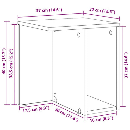 Bijzettafel Beton Grijs 37 x 32 x 40 cm Bewerkt hout