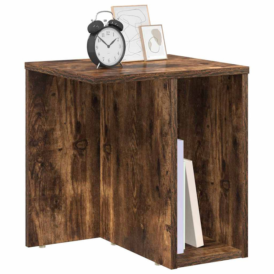 Bijzettafel Gerookt eiken 37 x 32 x 40 cm Bewerkt hout