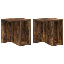 Bijzettafel 2 pcs Gerookt eiken 37 x 32 x 40 cm Bewerkt hout