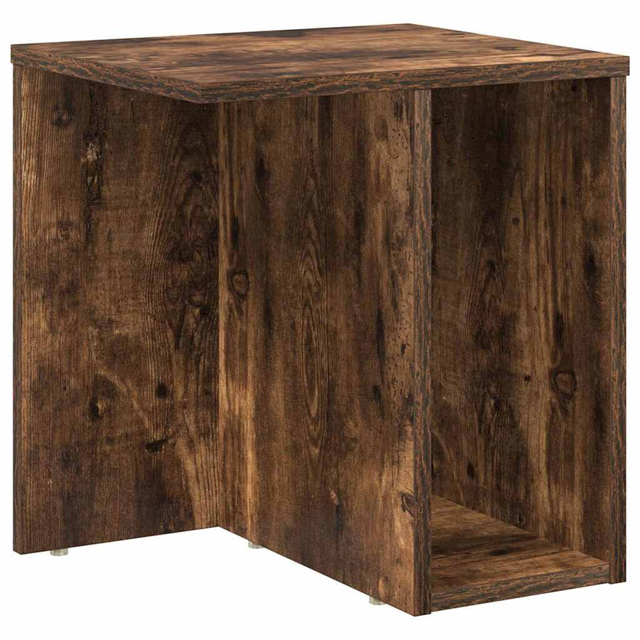 Bijzettafel 2 pcs Gerookt eiken 37 x 32 x 40 cm Bewerkt hout